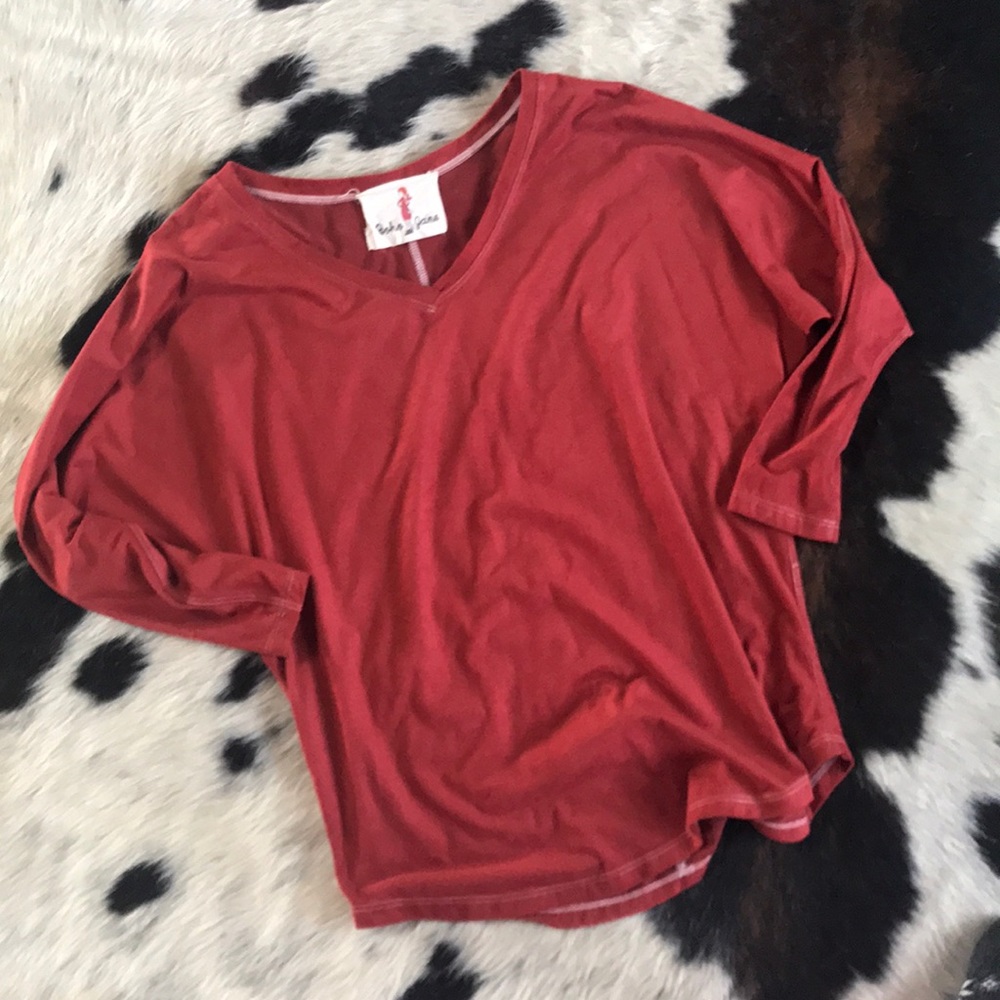 Boho Jane Suede burnt orange top.
